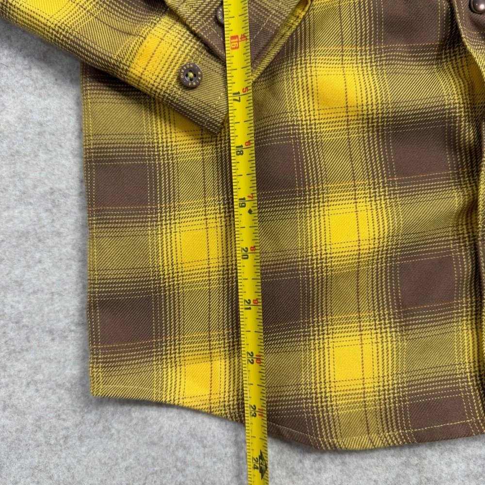 Dixxon Flannel Co Youth Division Yellow Brown Plaid D-Tech Shirt Size Large NWT